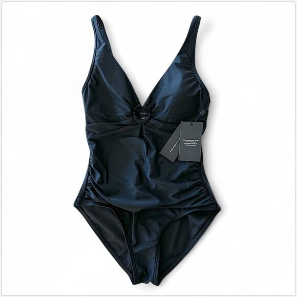 Tommy Hilfiger Black O-Ring One Piece Swimsuit Summer Vacation Pool NWT New 4 - Picture 4 of 6
